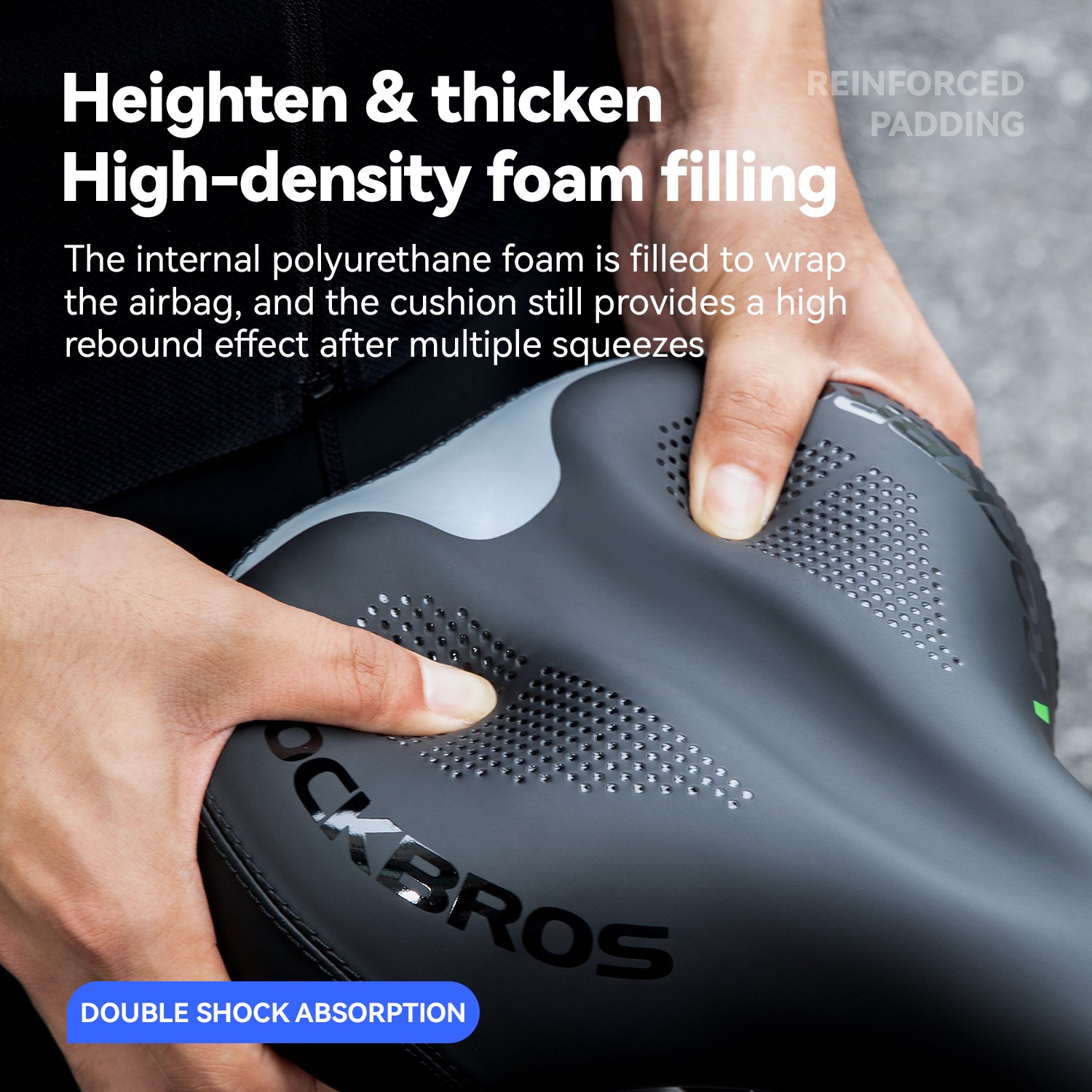 ROCKBROS Bicycle Inflatable Saddle Shock-Absorbing Comfortable Seat Cushion