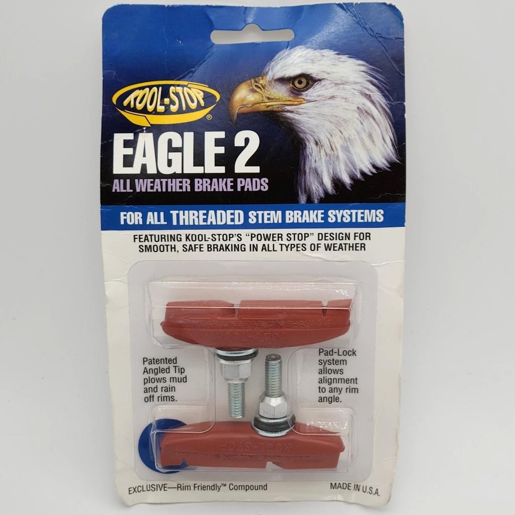 Kool Stop Eagle Claw 2 Bicycle Brake Pads – For Threaded Stem Brake, Salmon OPEN