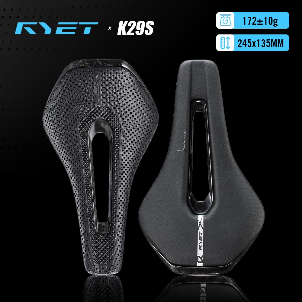 3D Printed Carbon Bike Saddle 135/145/155mm for MTB Gravel Road Bike Hollow Tech