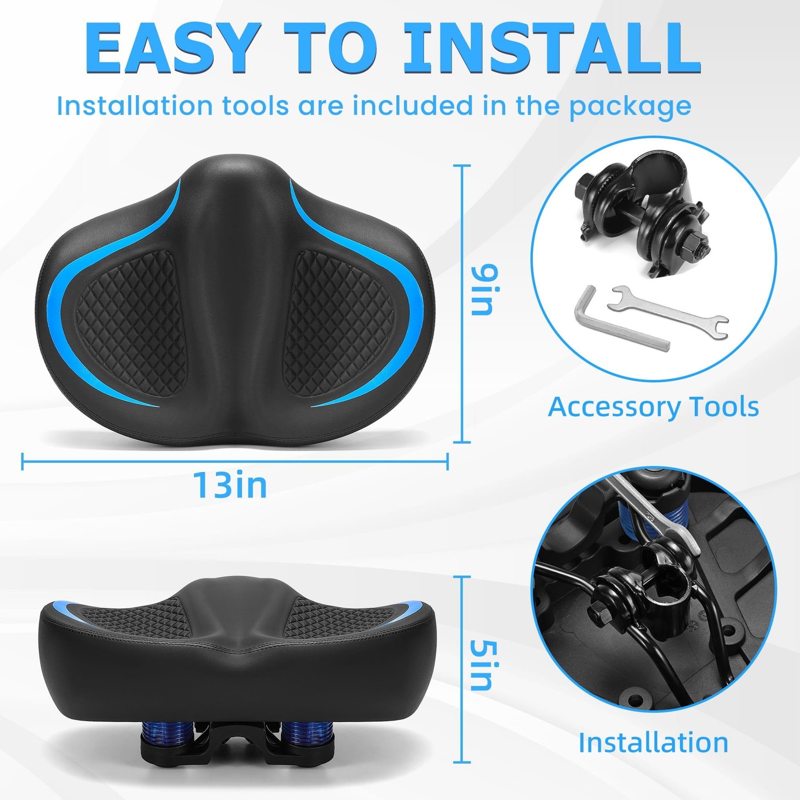 CDYWD New Noseless Bike Seat for Men Women Comfort, Extra Wide Soft Padded Bi…