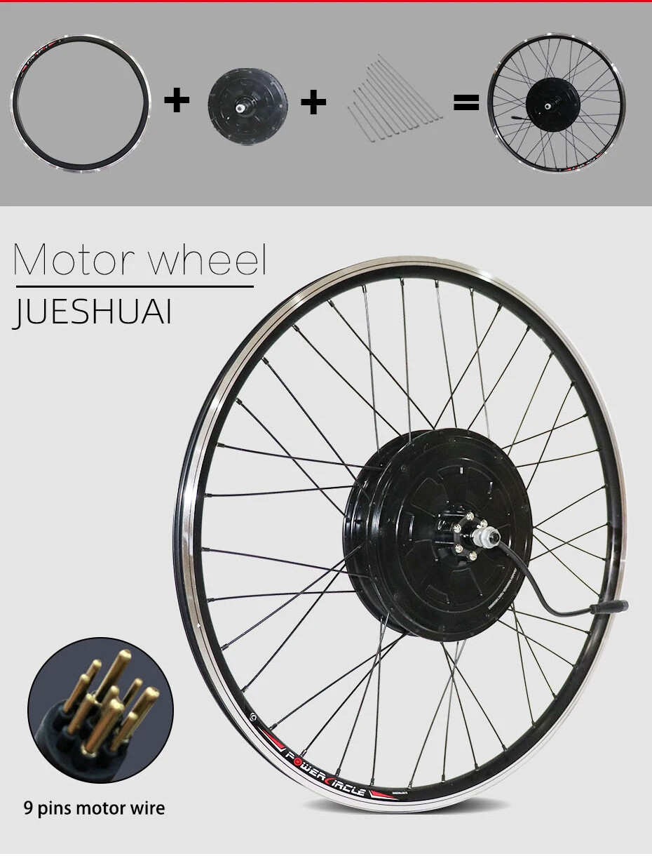 Electric Bike Conversion Kit 36V 250W 350W 500W Front Rear Wheel Hub Motor