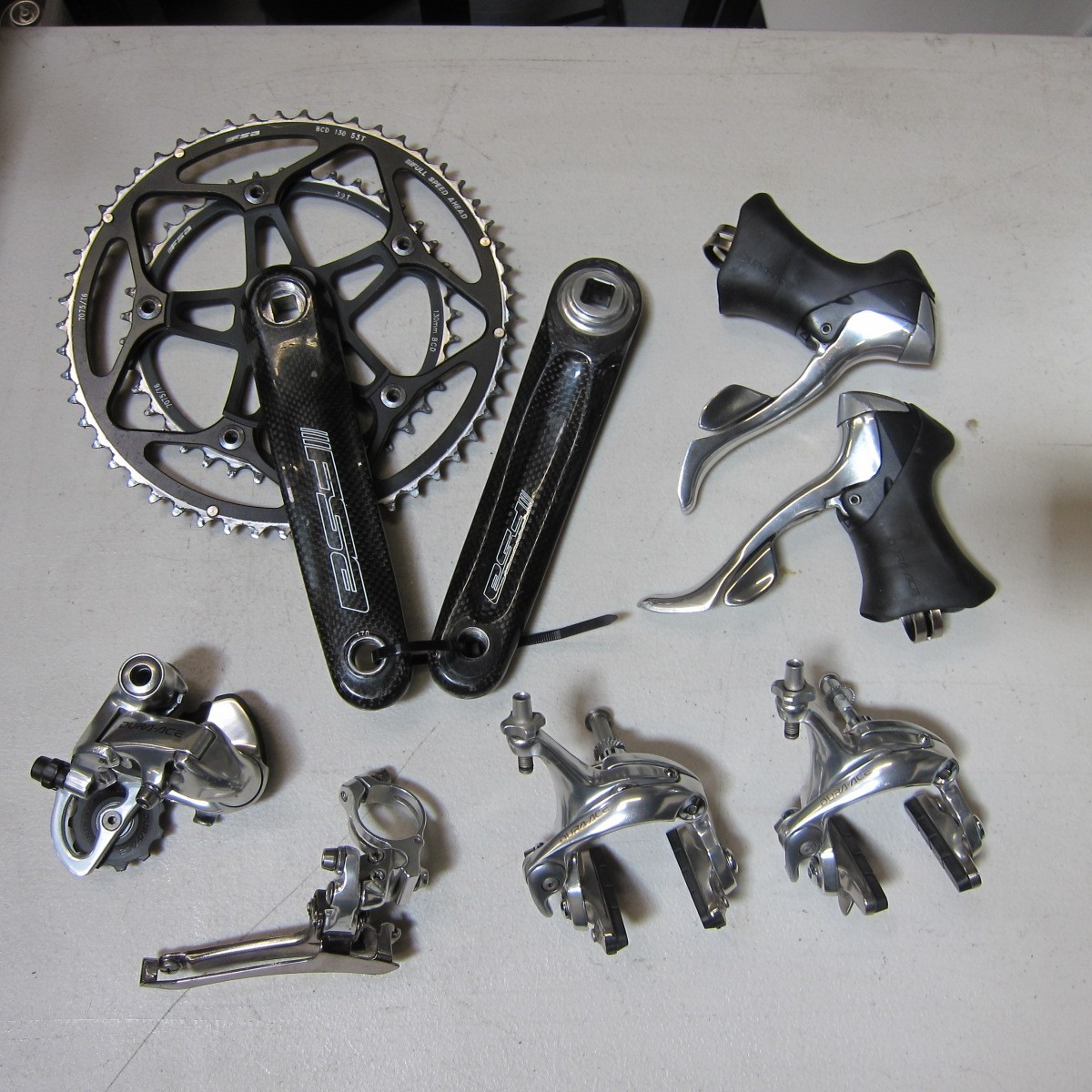 Shimano Dura-Ace 7700 9-Speed Partial Groupset 53/39 170mm Road Vintage