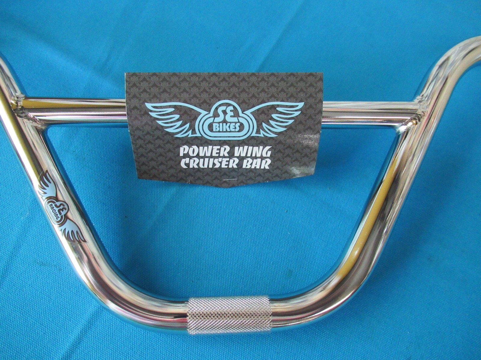 SE Racing BMX Bicycle Power Wing Cruiser Handlebar in Chrome – New