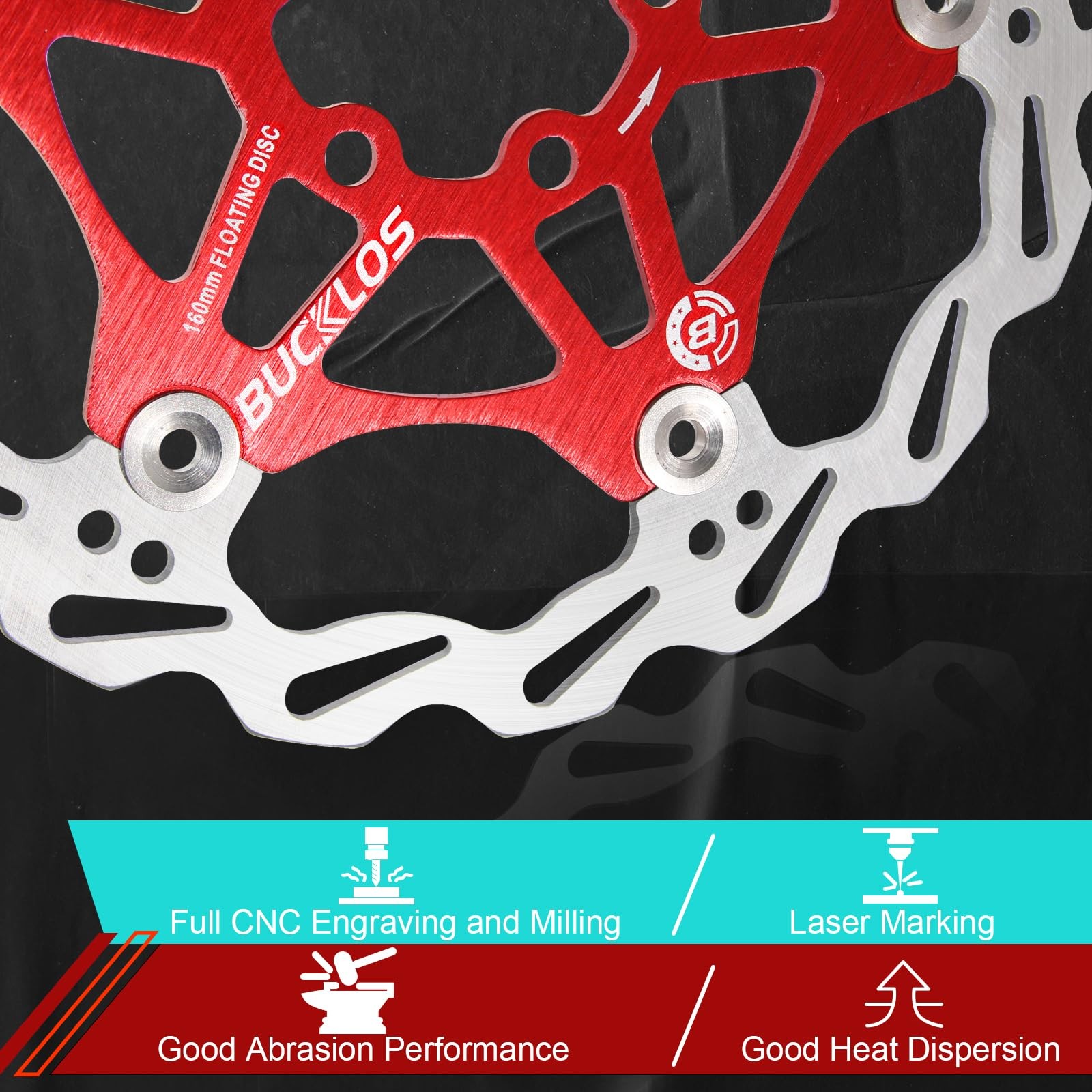 160mm 180mm 203mm Floating Disc Brake Rotor, Stainless Steel MTB Brakes Rotor…