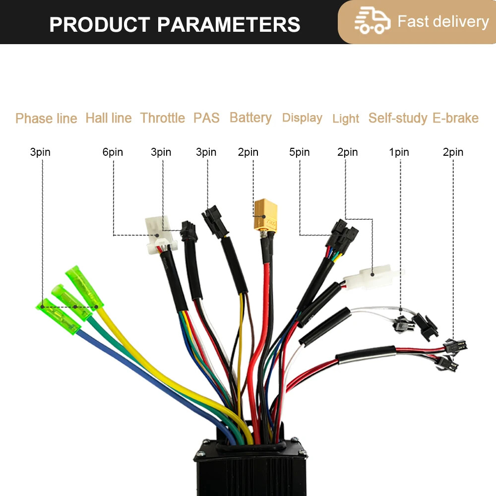 Ebike 3 Mode Sine Wave Controlle 17A 26A 30A 40A with Color S-100/H-100 Display