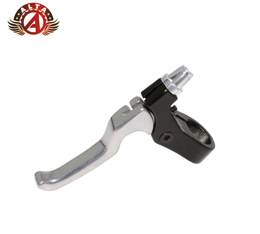 Alta 408 Left Alloy Bicycle Brake Lever Black/Chrome – 4-Finger, 22.2mm Clamp.