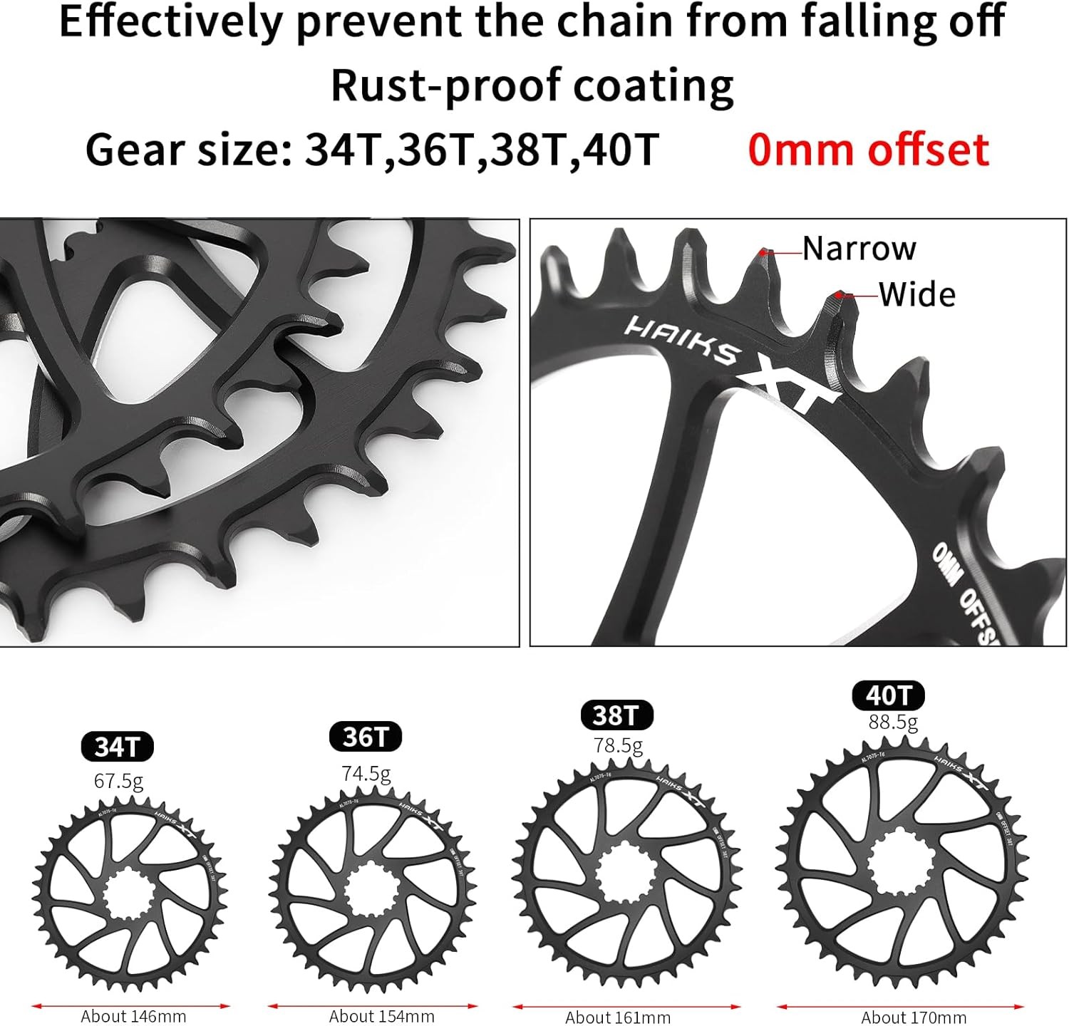 1x Mountain Bike Crankset 170mm with 34-40T Chainring & Bottom Bracket – 6061 Al