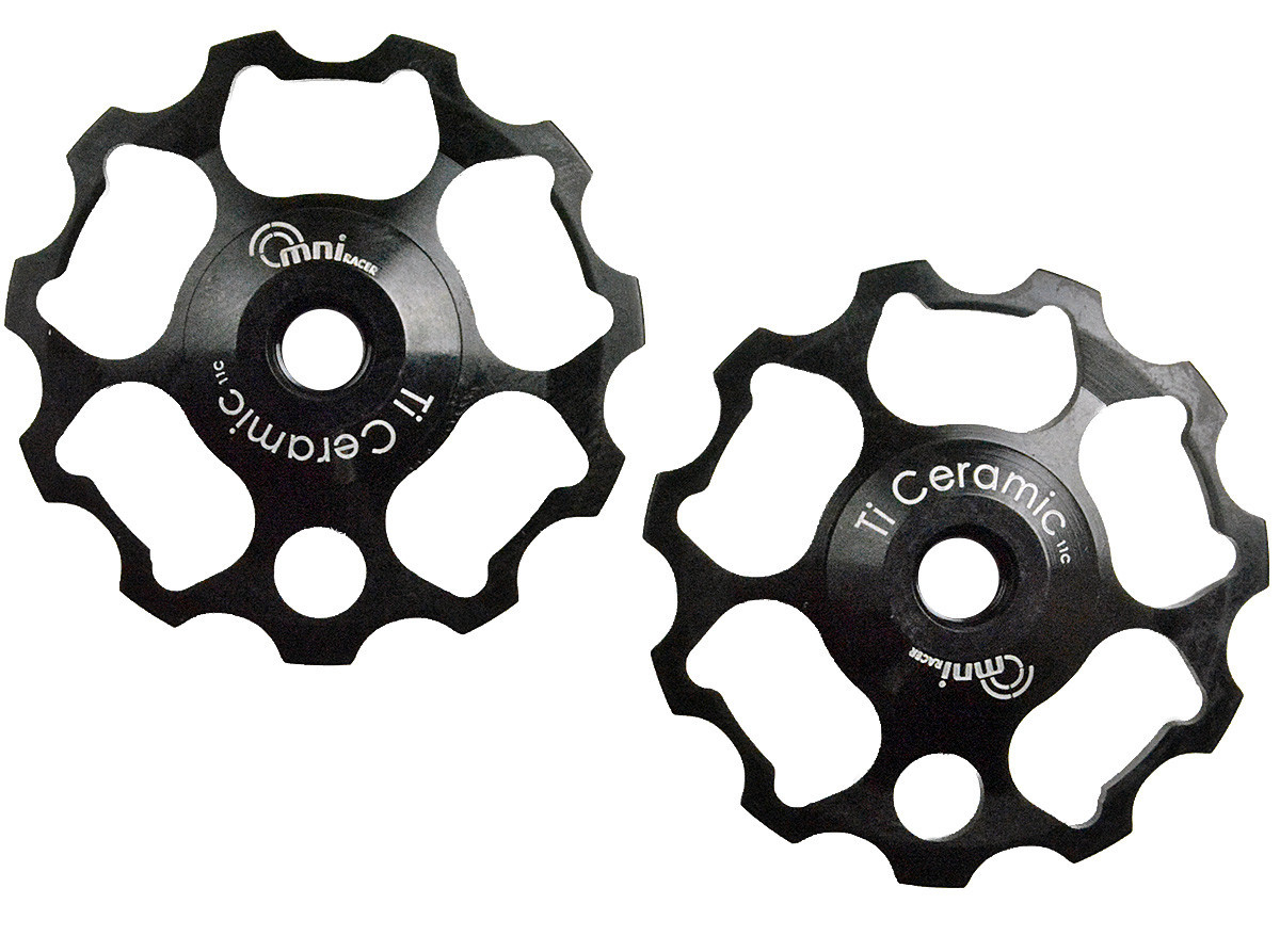OMNI Racer Ti Ceramic Derailleur Pulleys 11 speed Dura Ace Ultegra XTR: BLACK