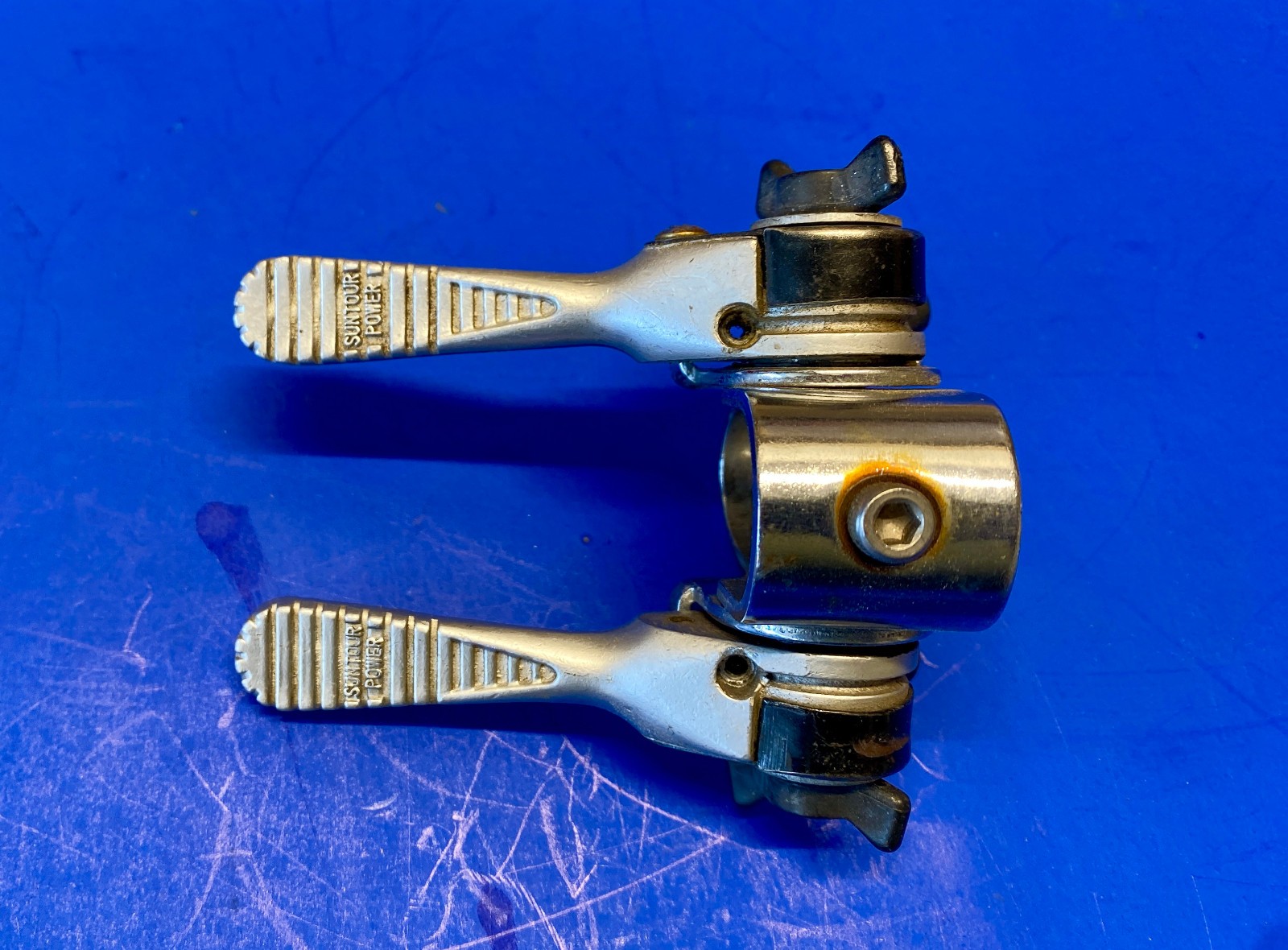 Vintage SunTour POWER SHIFTER Ratcheting Downtube Shifter Set Bicycle