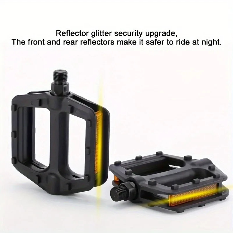 Bike Pedals Pair Anti Slip Bearing Reflector MTB Road Cycling Pedals