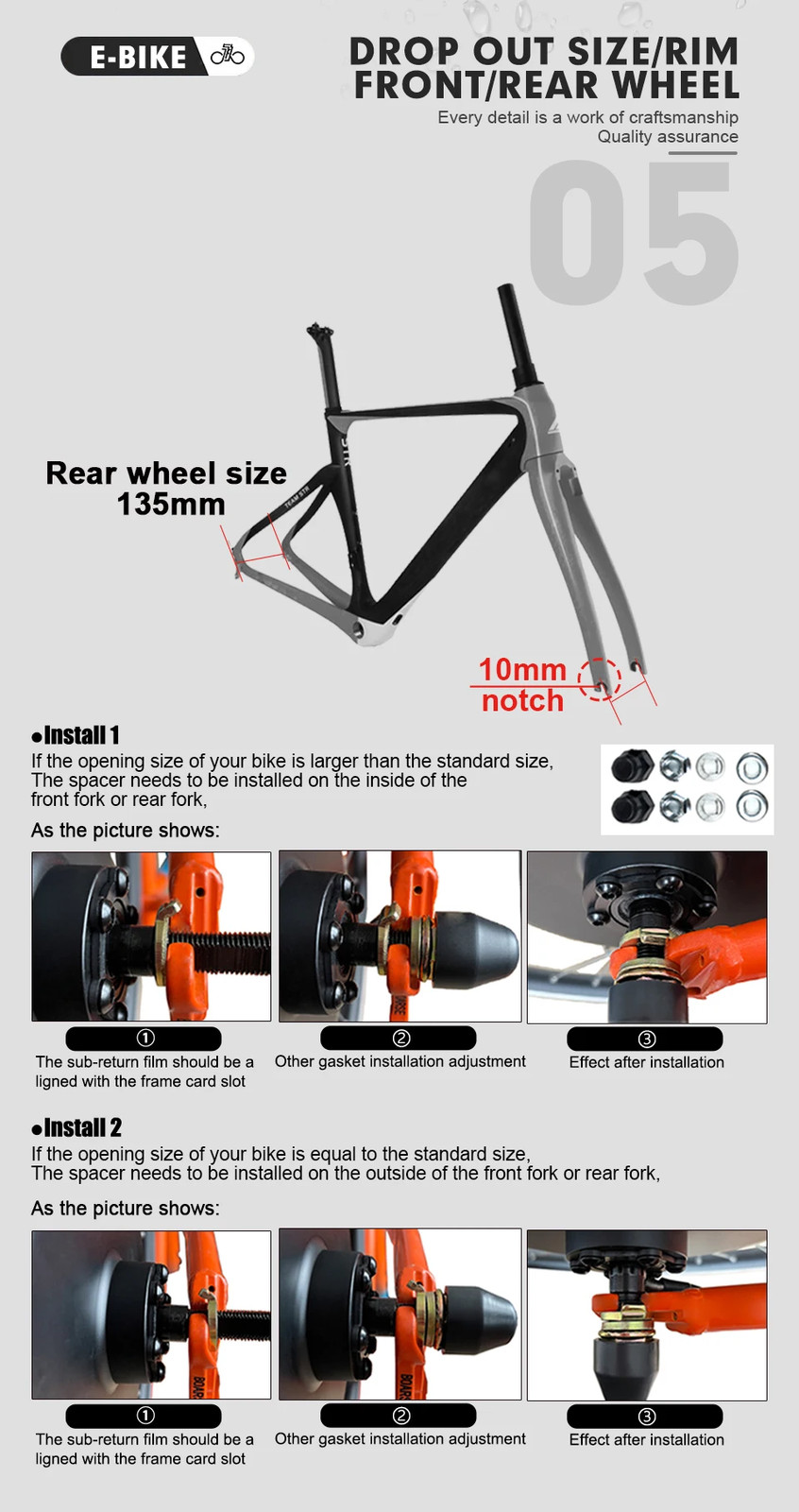48V 1000W Electric Bike Motor REAR ROTATE Brushless Gear Hub Motor 45-55km/h