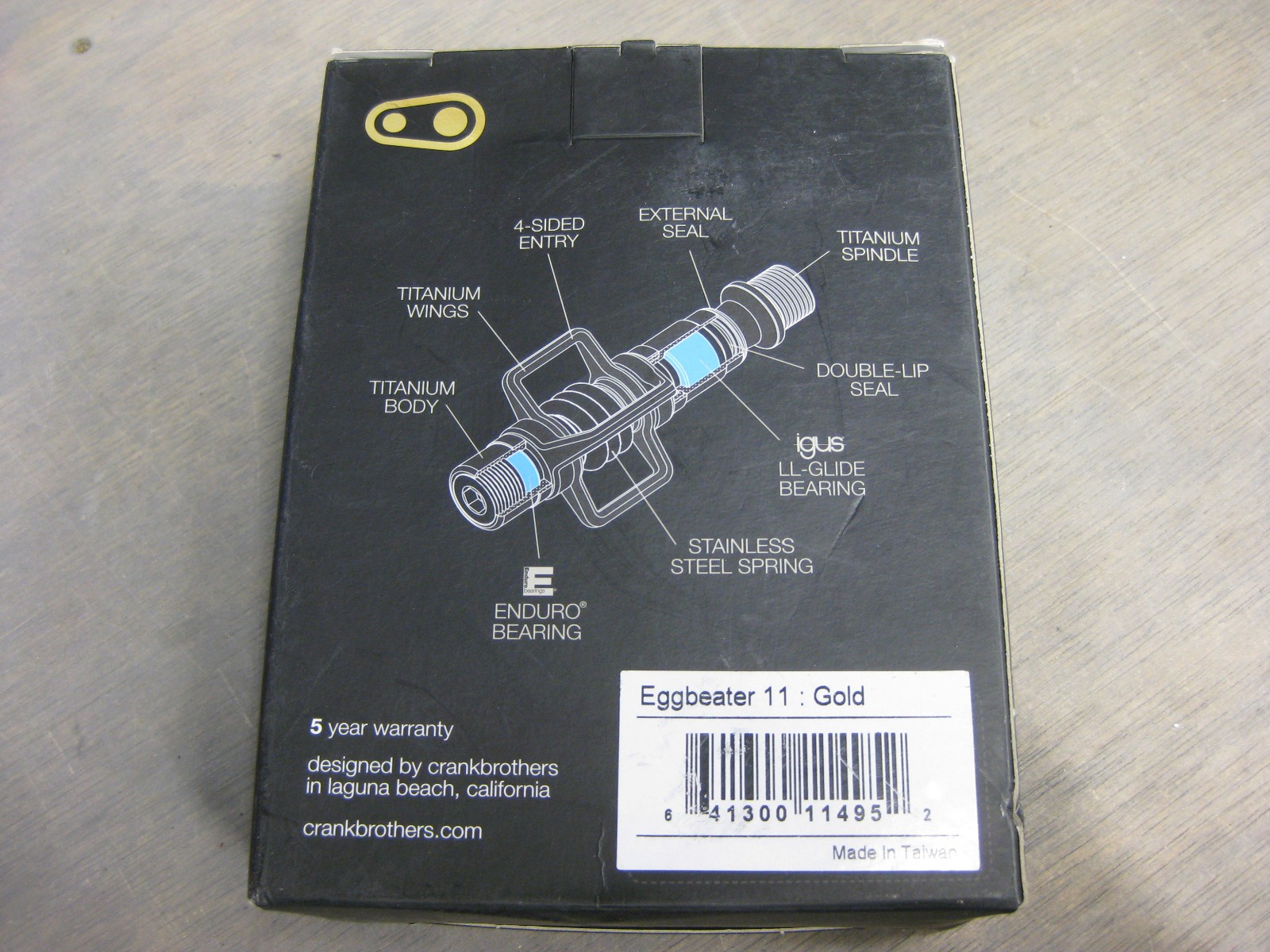Crankbrothers Egg Beater 11 Pedals Ti /Gold, XC Pedal System