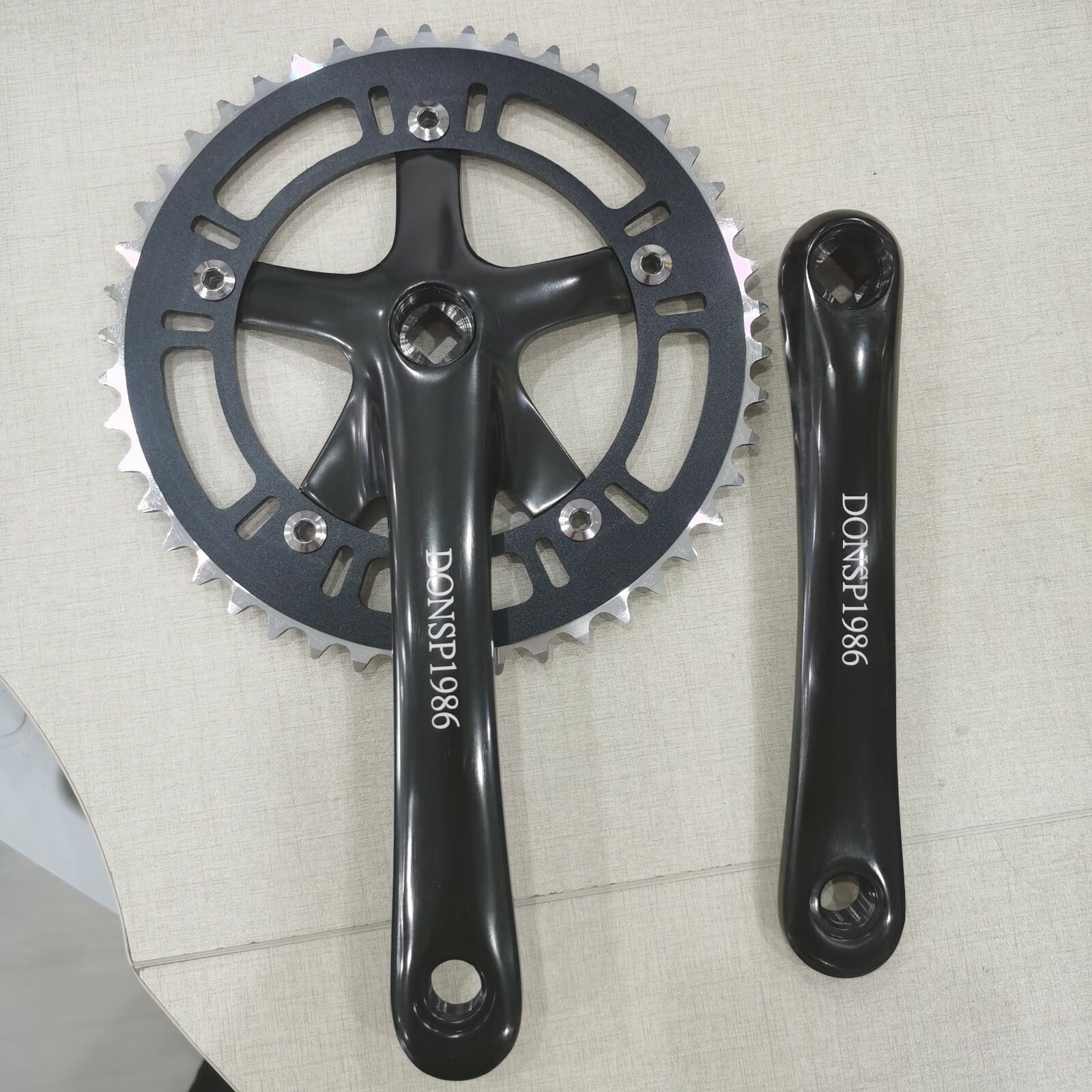 CDH Single Speed Crankset 46T 170mm Crankarms 130 BCD (Black) Mountain Road Bike
