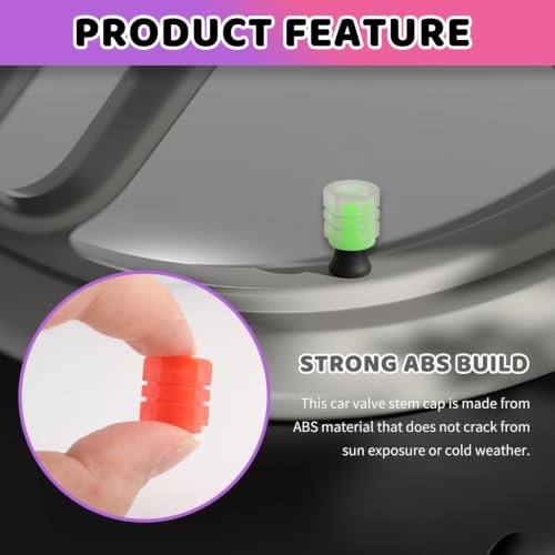 20PCS 5-Color Glow in The Dark Tire Valve Caps,Essential Glow in The Dark