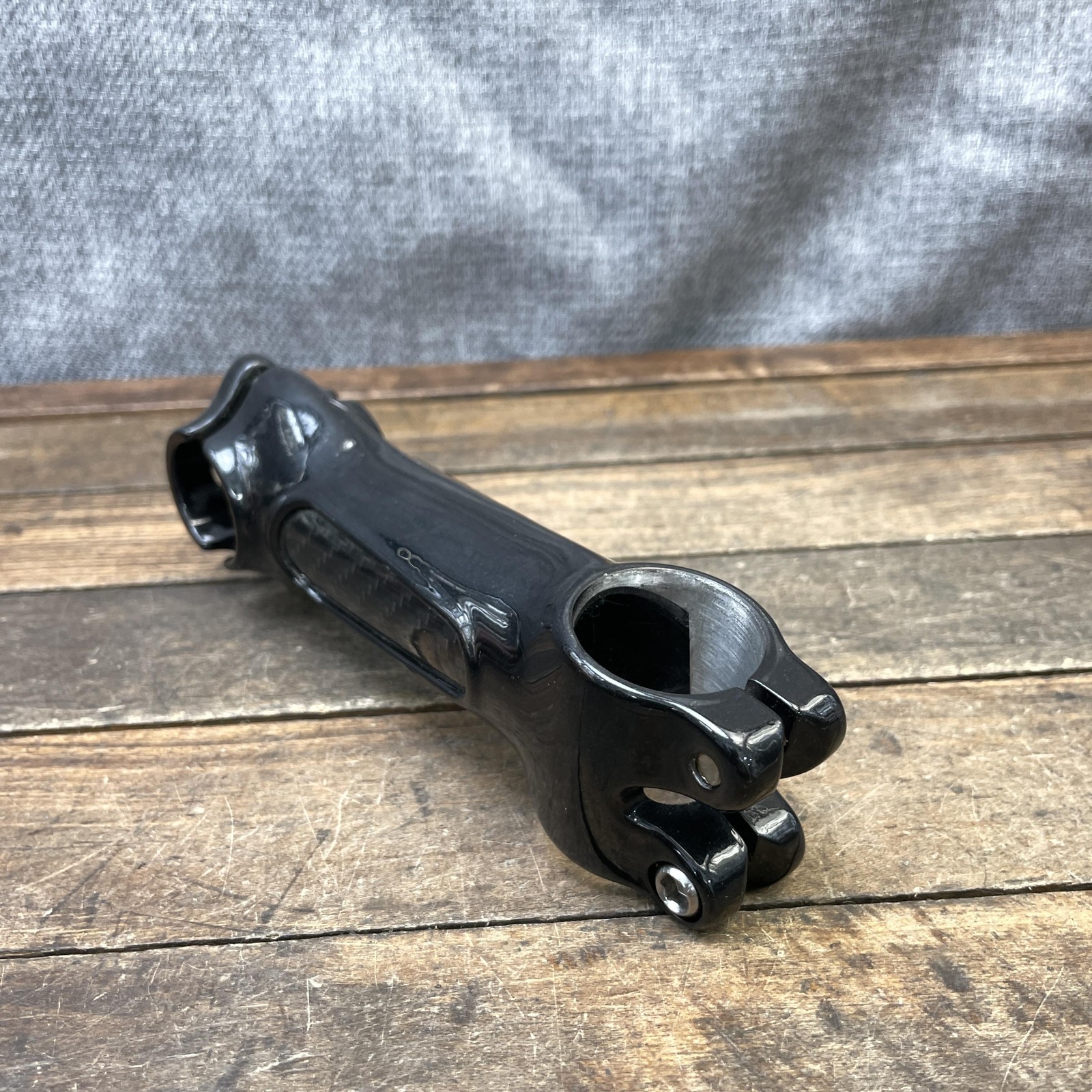 Bike Stem 1 1/8 Threadless Black Carbon Fiber Center 25.4 mm Clamp