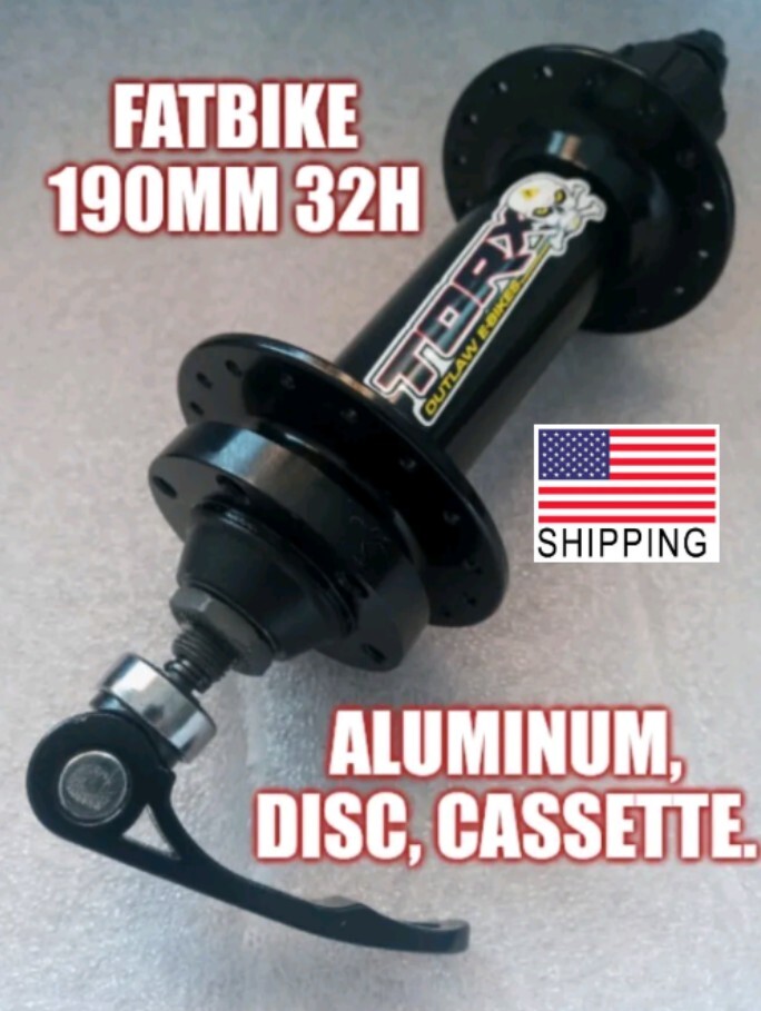 Fat bike rear hub 190mm 32 hole aluminum QR 8/9/10 speed Cassette disc type.