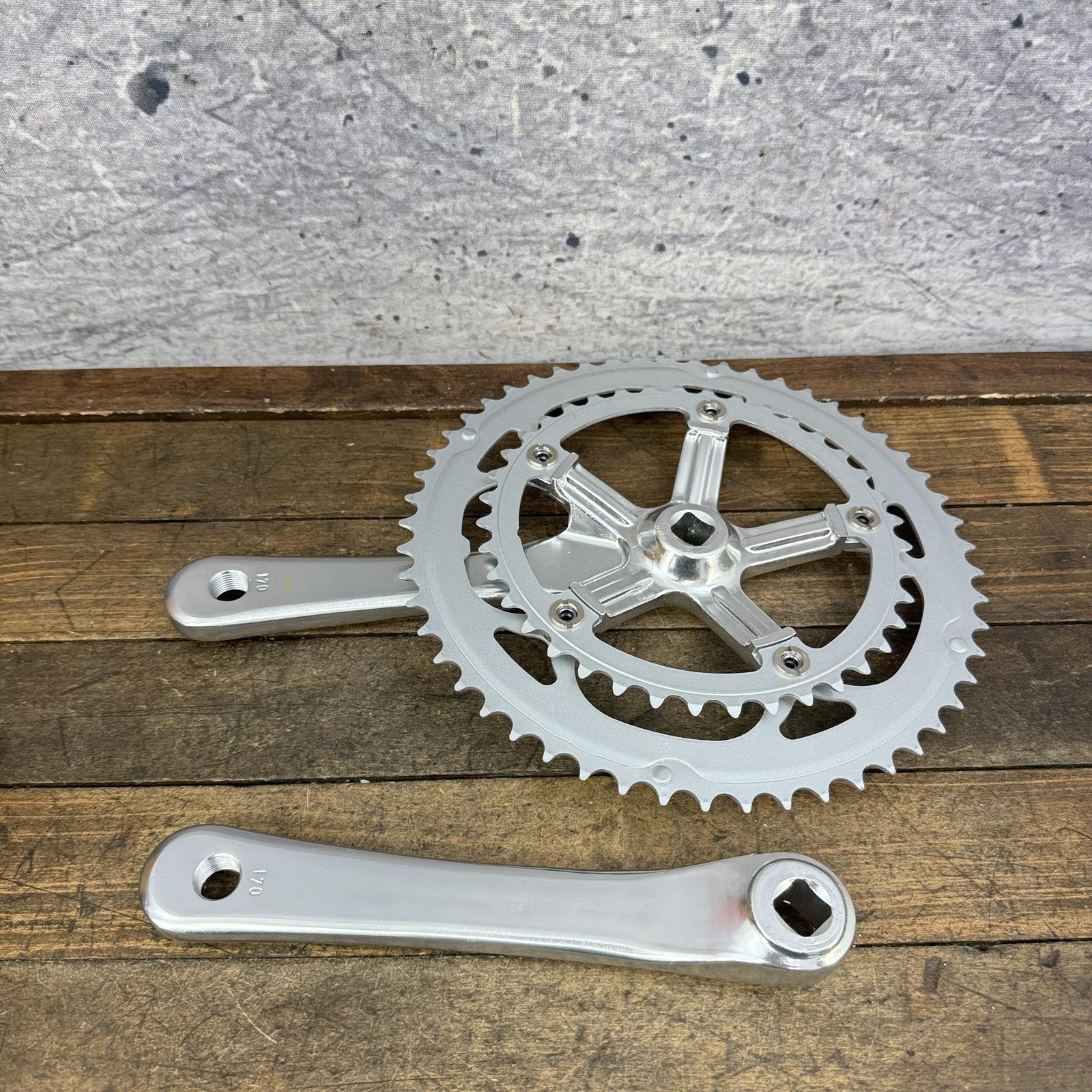 SunRace R31 Crank Set 170mm 53/39T Square Taper Double Road Silver Bike