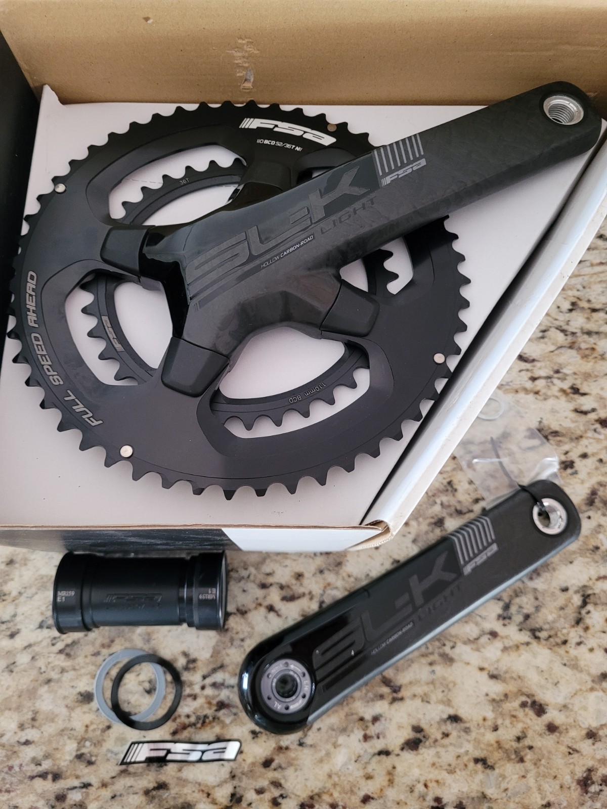 FSA SL-K Light ABS 52/36T 2×11 Speed 386EVO Carbon Crankset W/ BB386 to BB86 BB