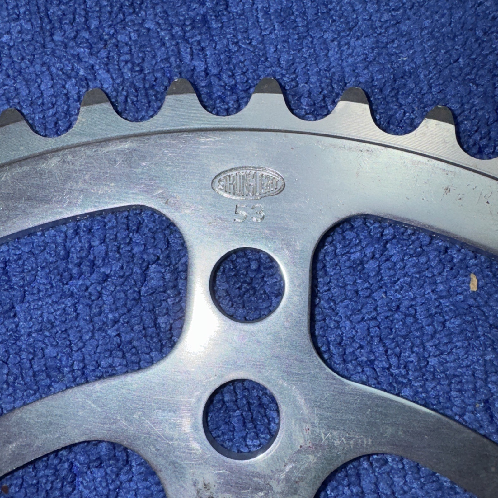 VNTG STRONGLIGHT ALY CHAINRING 86 BCD X 53T SIL FOR MODELS 80.99,100 NEW W/O PKG