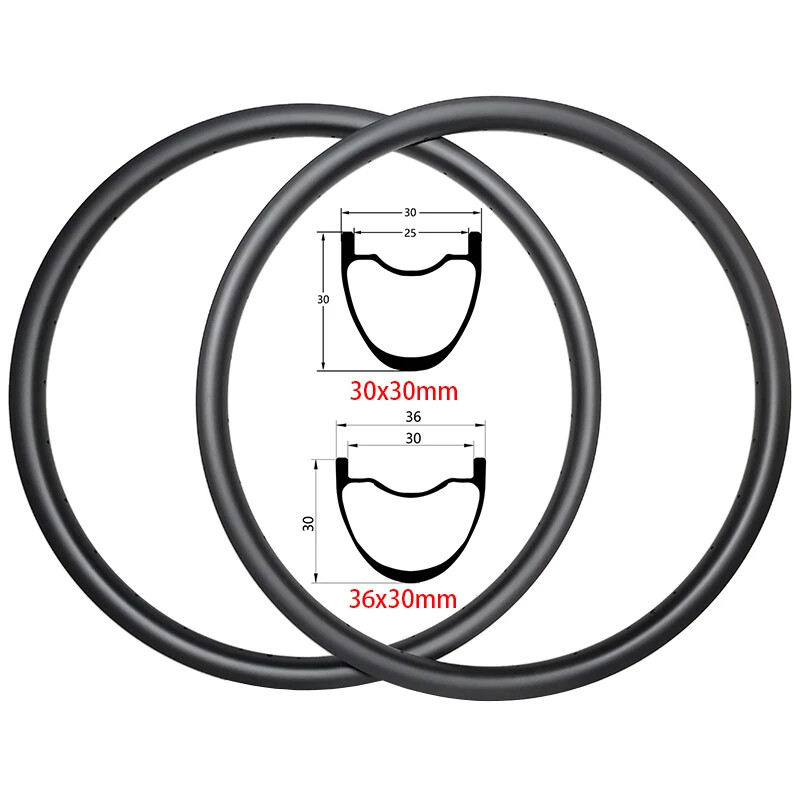 29er XC AM MTB Bike Carbon Wheel Clincher Tubeless UD Matte Disc Brake Rims