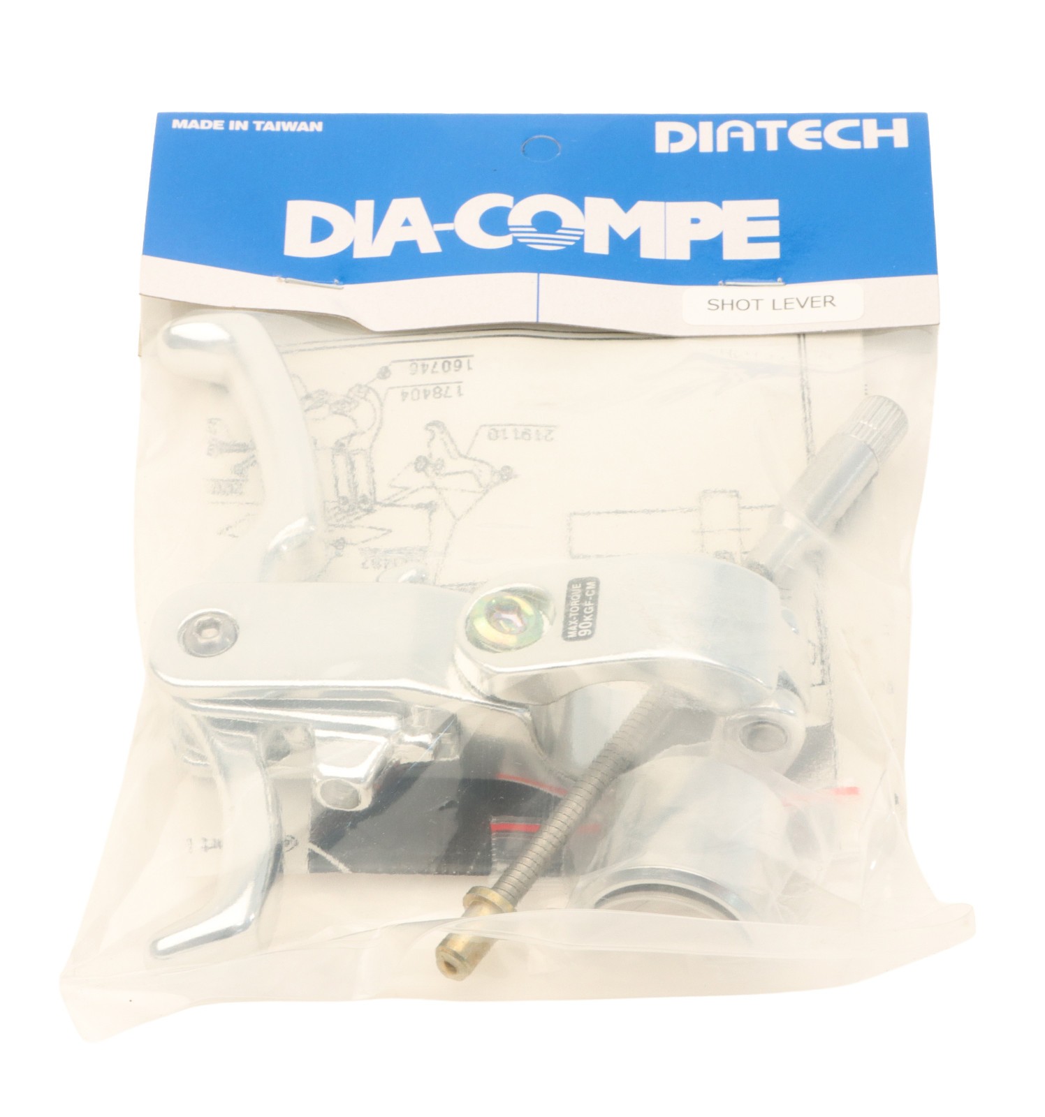 Dia-Compe Gran Compe Shot Lever 25.4mm & 22.2mm Clamp Silver Dual Pull NEW NOS