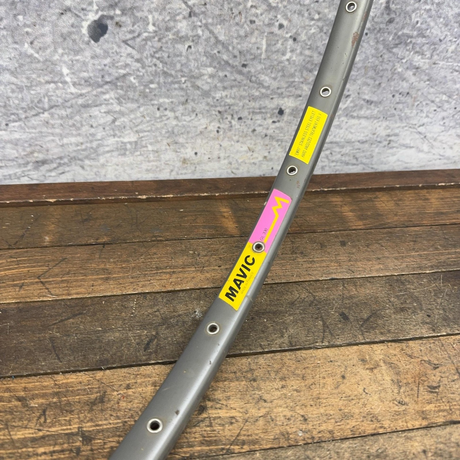 Vintage Mavic GL 330 700c TUBULAR Rim 32H Gray Presta Glue Sew Road Bike France