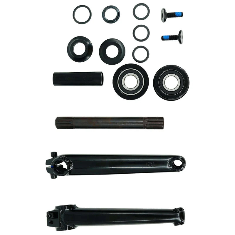 170mm Crankset 1 Set Crank Arms w/ Bottom Bracket USA/BB 8T Steel Black