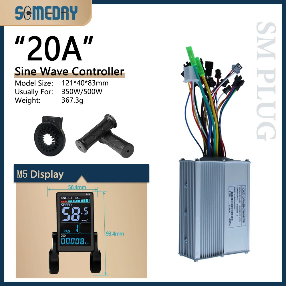 15A-40A 24V-48V Three-Mode E-bike Sine Wave Controller for 250W-1000W Hub Motor