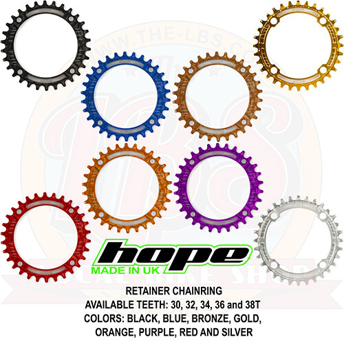 Hope Retainer Ring Chainring 104 PCD – All Colors and Sizes – Brand New