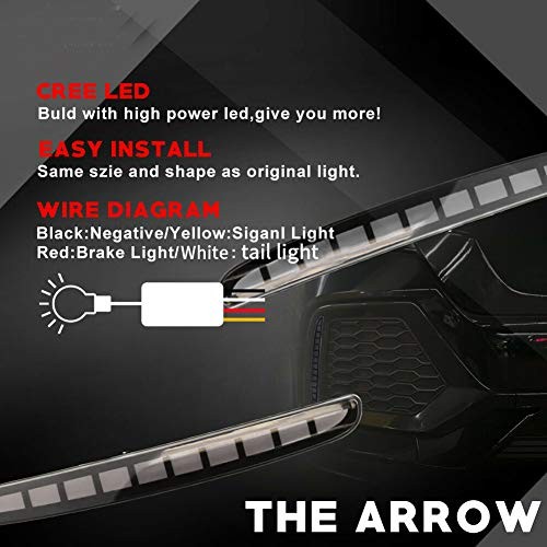 Lens Full LED Bumper Reflector Lights Tail Brake Rear Fog Lamps For 2017 Smoked