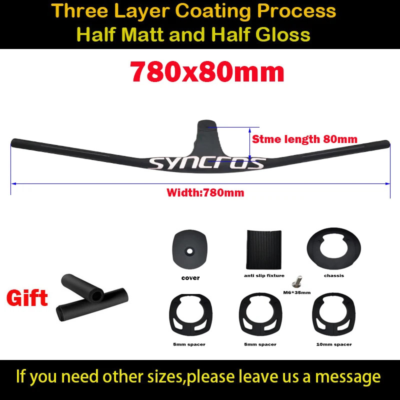Internal Cable Carbon Fiber Shape MTB Integrated Handlebar Stem – 20 Degrees