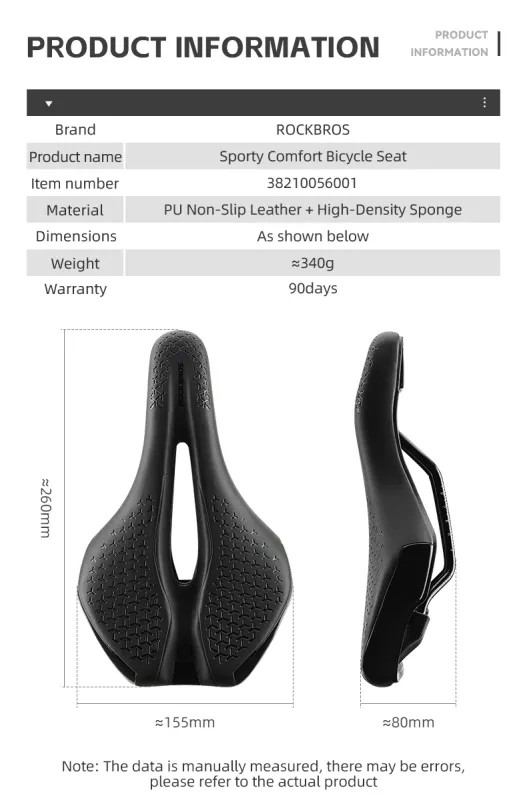 Bicycle Seat Saddle MTB Road Bike Breathable Shockproof Non-Slip Leather Cushion