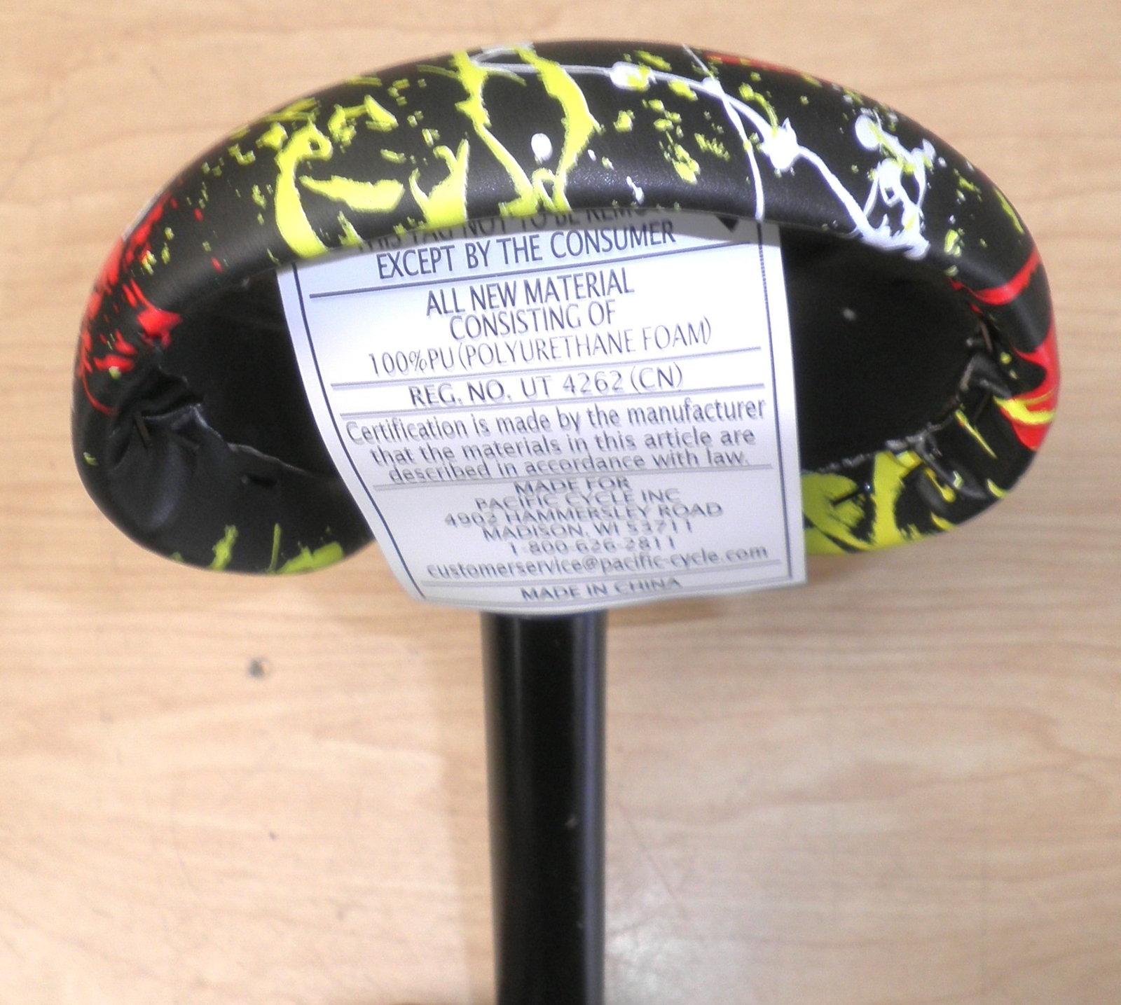 BLACK/WHITE/RED/YELLOW KIDS’ BICYCLE SADDLE/SEAT W/SEAT POST BIKE PARTS 195-3