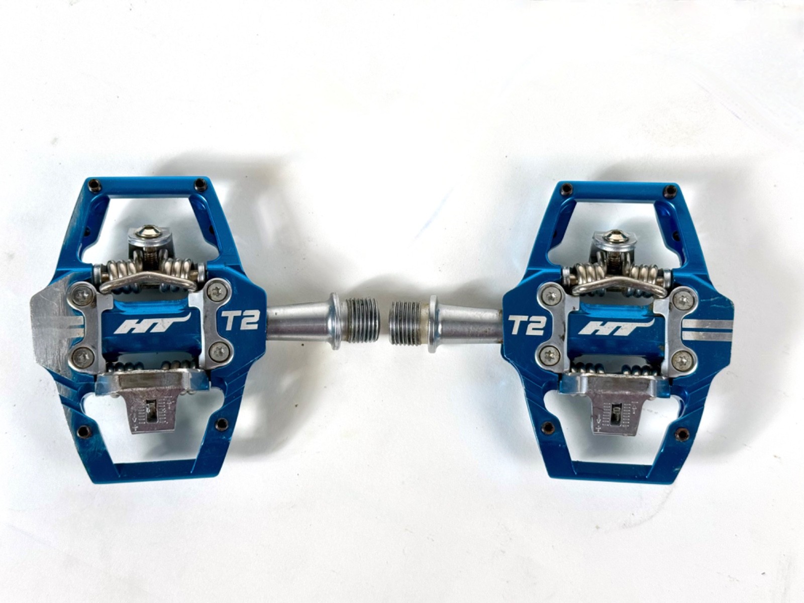HT Components T2 Enduro Race Mountain Bike CrMo Clipless Pedals + new cleats MTB
