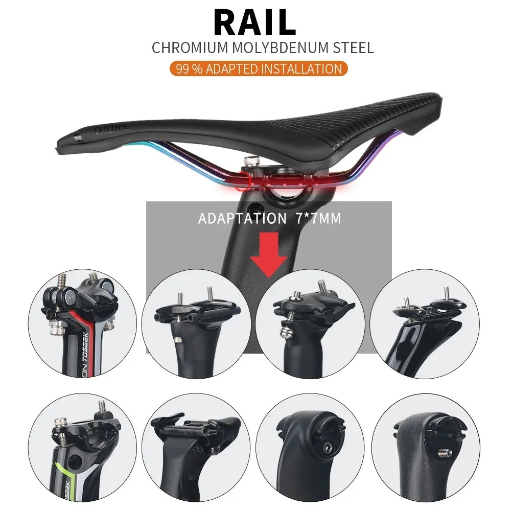 TOSEEK MTB Road Bike Saddle Eva+Super Fiber Leather Ergonomic Design Saddle Wide
