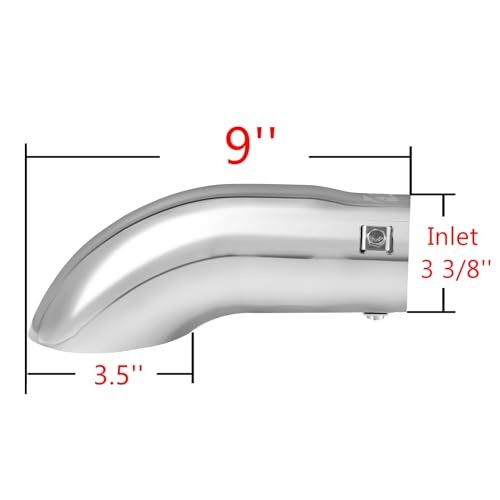 Exhaust Tip, 2.5-3 inch inlet adjustable,Fit 2.5»/2.75»/3» Outer Sliver