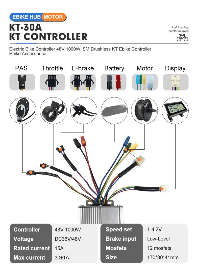 48V 1000W MTB E-Bike Conversion Kit Brushless Gearless Rear Rotate Hub Motor