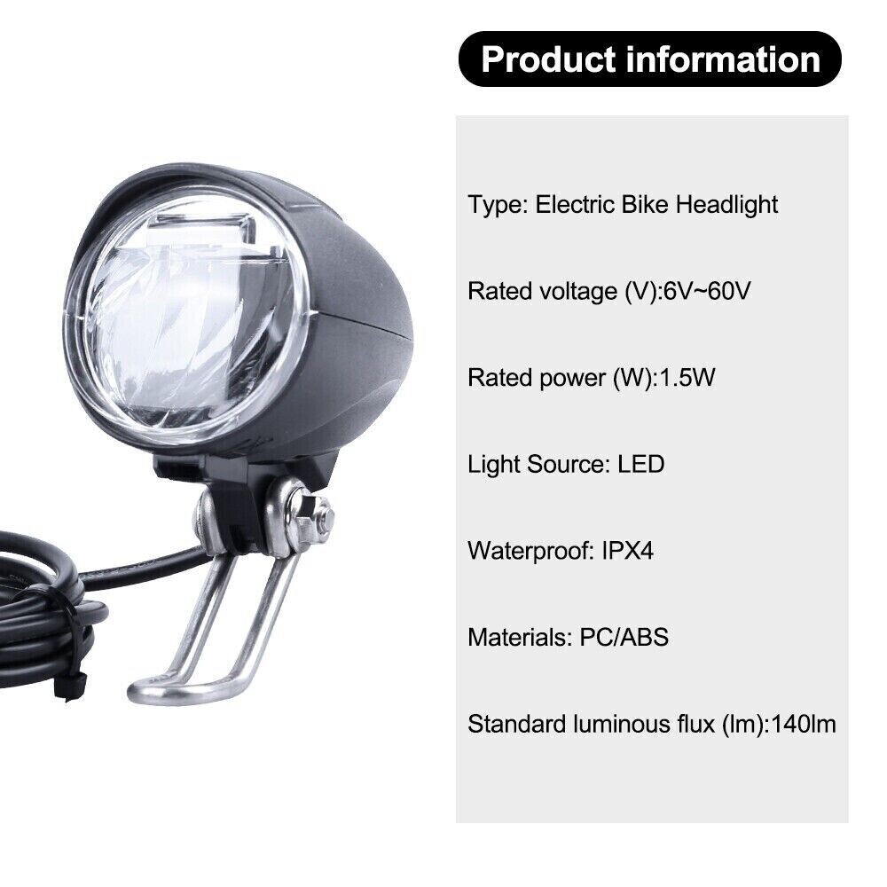 E-bike 6V LED Front Light Headlight for Bafang Mid Drive Motor Kit BBS02 BBSHD