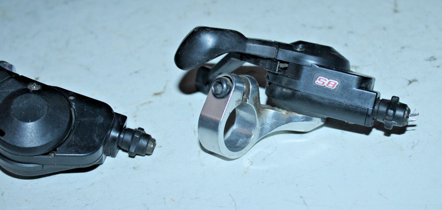 Shimano Trigger Shifter Set SL-MC38 Black 3×8 Speed 22.2mm MTB Hybrid Commuter ~