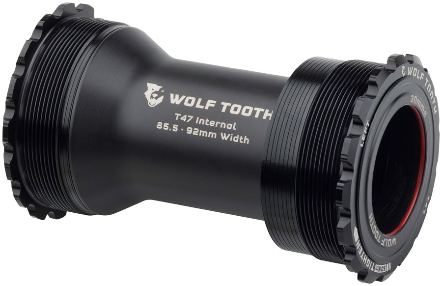 Wolf Tooth Bottom Bracket – T47 Inboard, 85.5/92mm, For 30mm Spindle, Black
