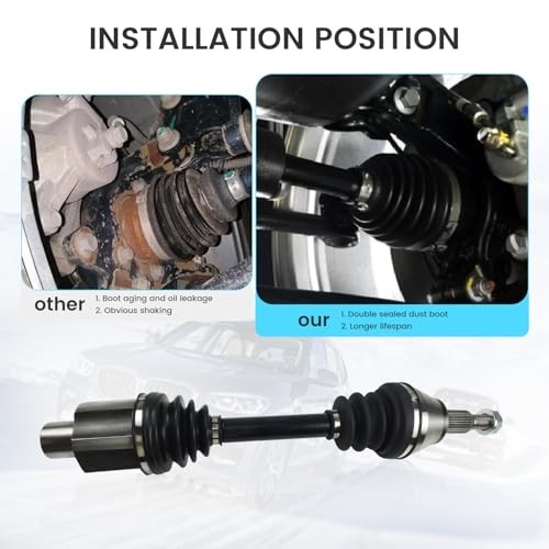 66-3740 Front CV Axle Shaft Compatible with 2012-2022 Dodge Front Left or Right