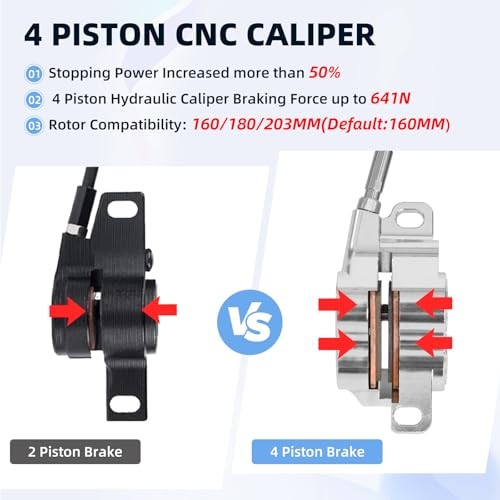Hydraulic Disc Brake Set, Left Front 1110mm & Right Rear 1610mm, 4 Silver