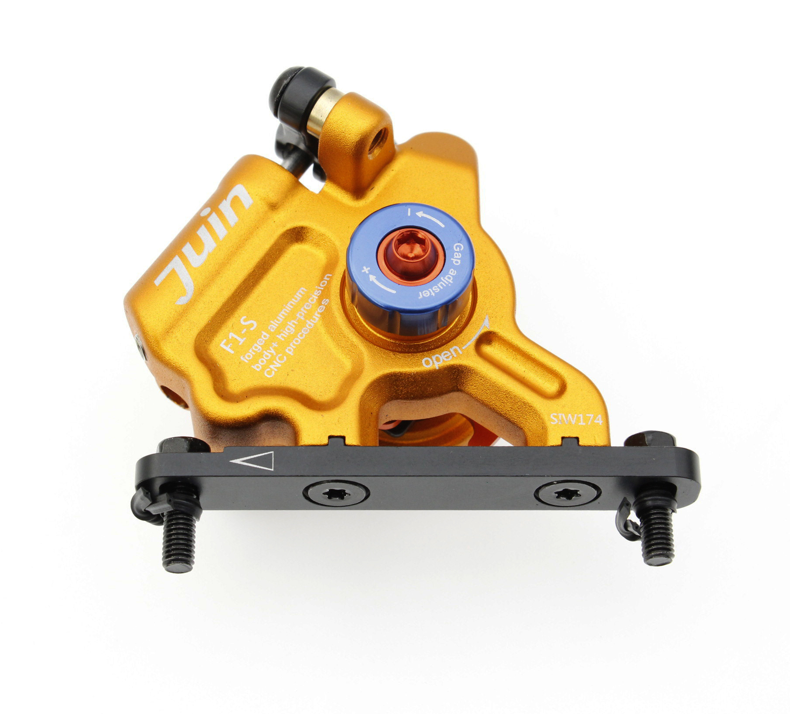 Juin Tech GTF6 Cyclocross Bike 6-Piston Hydraulic Brake Caliper Set Gold