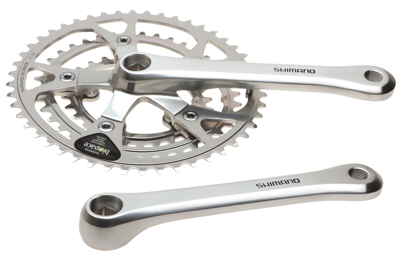 Shimano 600 EX FC-M6206 Biopace 6 Speed Crank w/BB 175mm Silver 48/44/28 NOS NEW