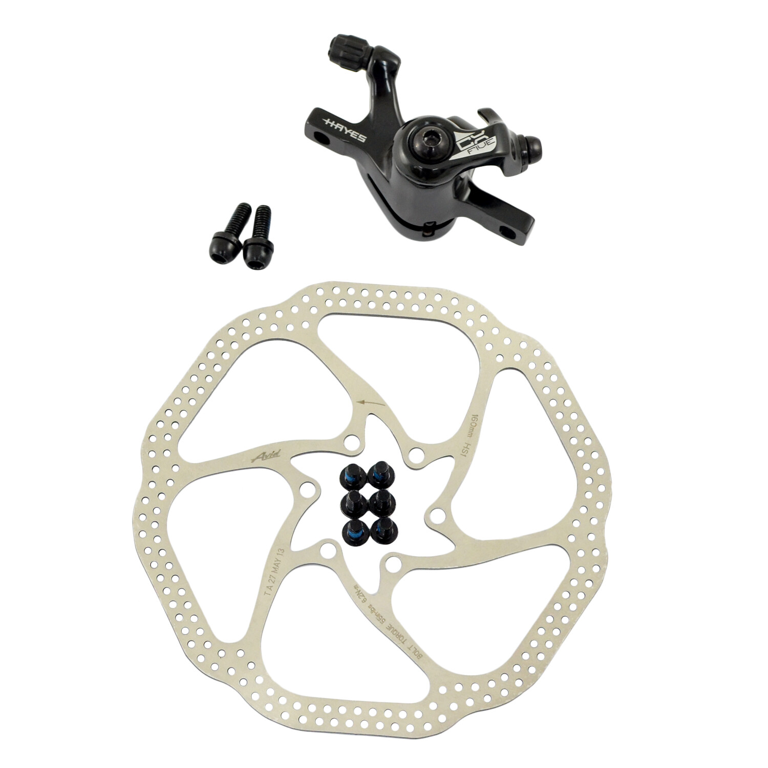 Hayes CX 5 Road Alloy Mechancial Disc Brake Set w/ AVID 160mm Rotor (F+R) ,Black