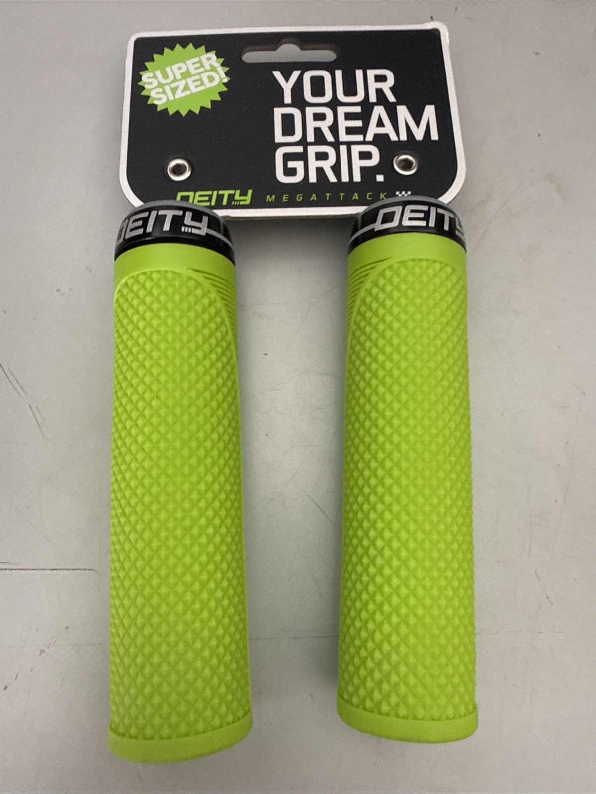 Deity MegatTack Grips Green Mtn Bike Lock On