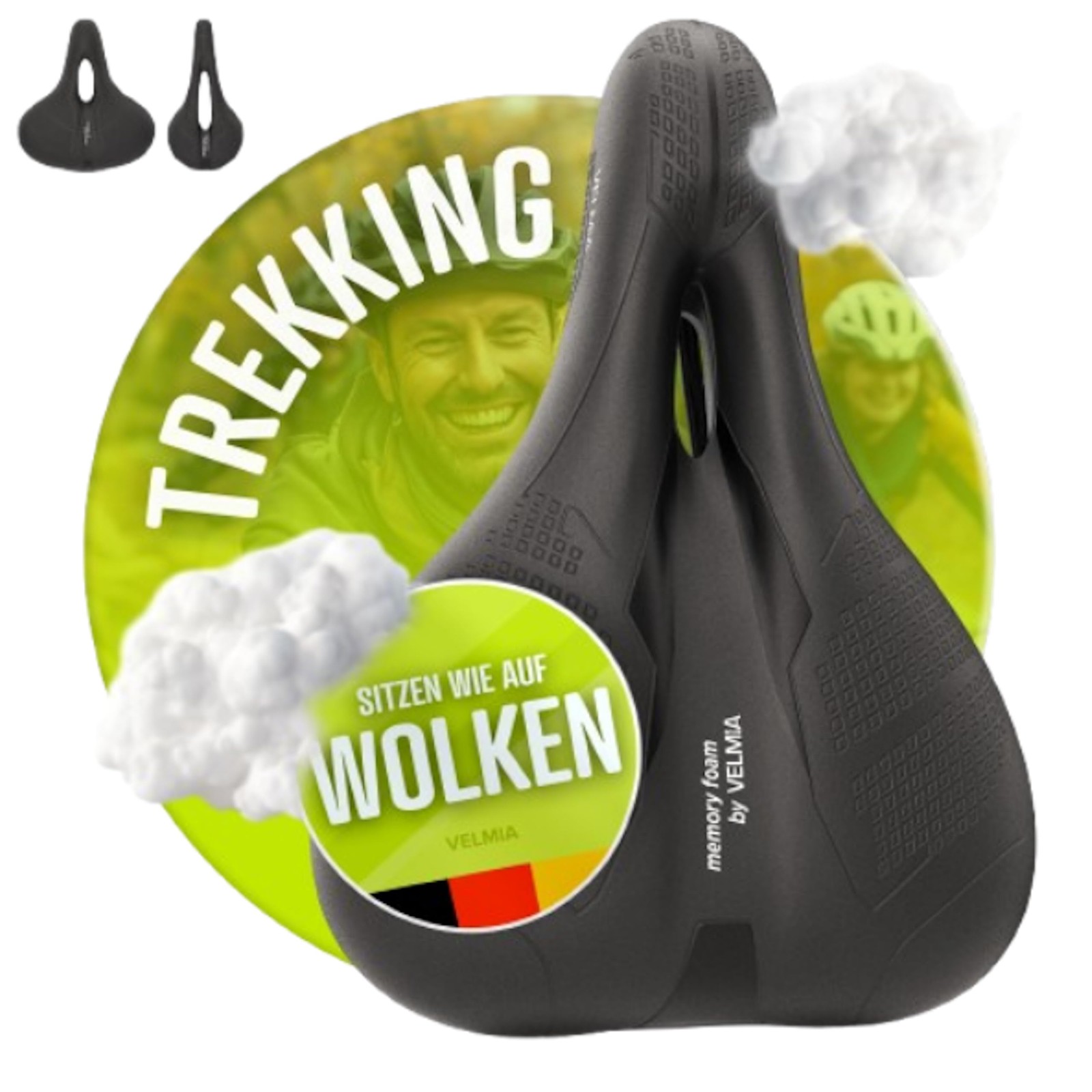 VELMIA Bike Seat L: 268 mm; B: 187 H: 106 Gewicht: 840 g, black
