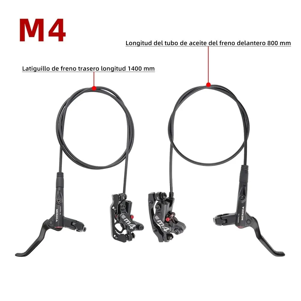 4-Piston MTB Bicycle Hydraulic Disc Brake with Silicone Protective 800mm/1400mm