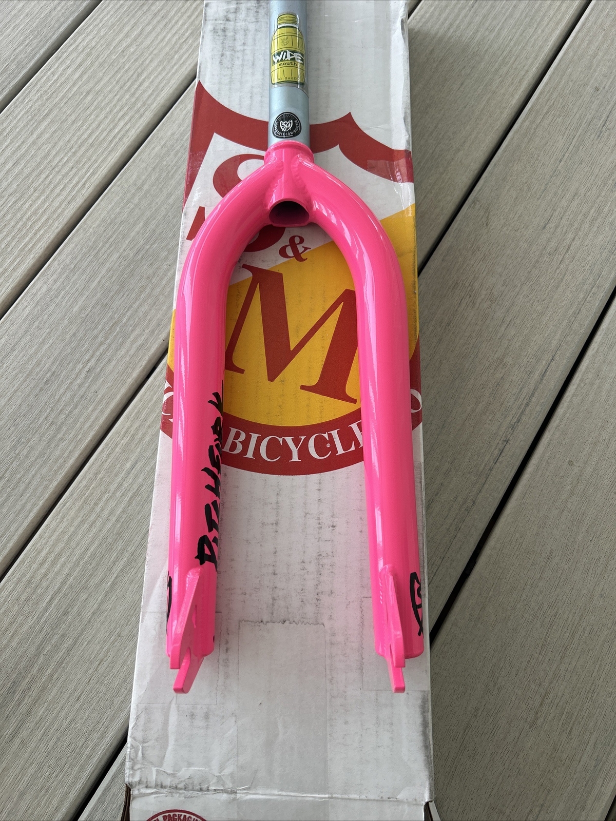 S&M BMX BIKE WIDEMOUTH BICYCLE 3/8″ FORK HOT PINK MADE IN USA