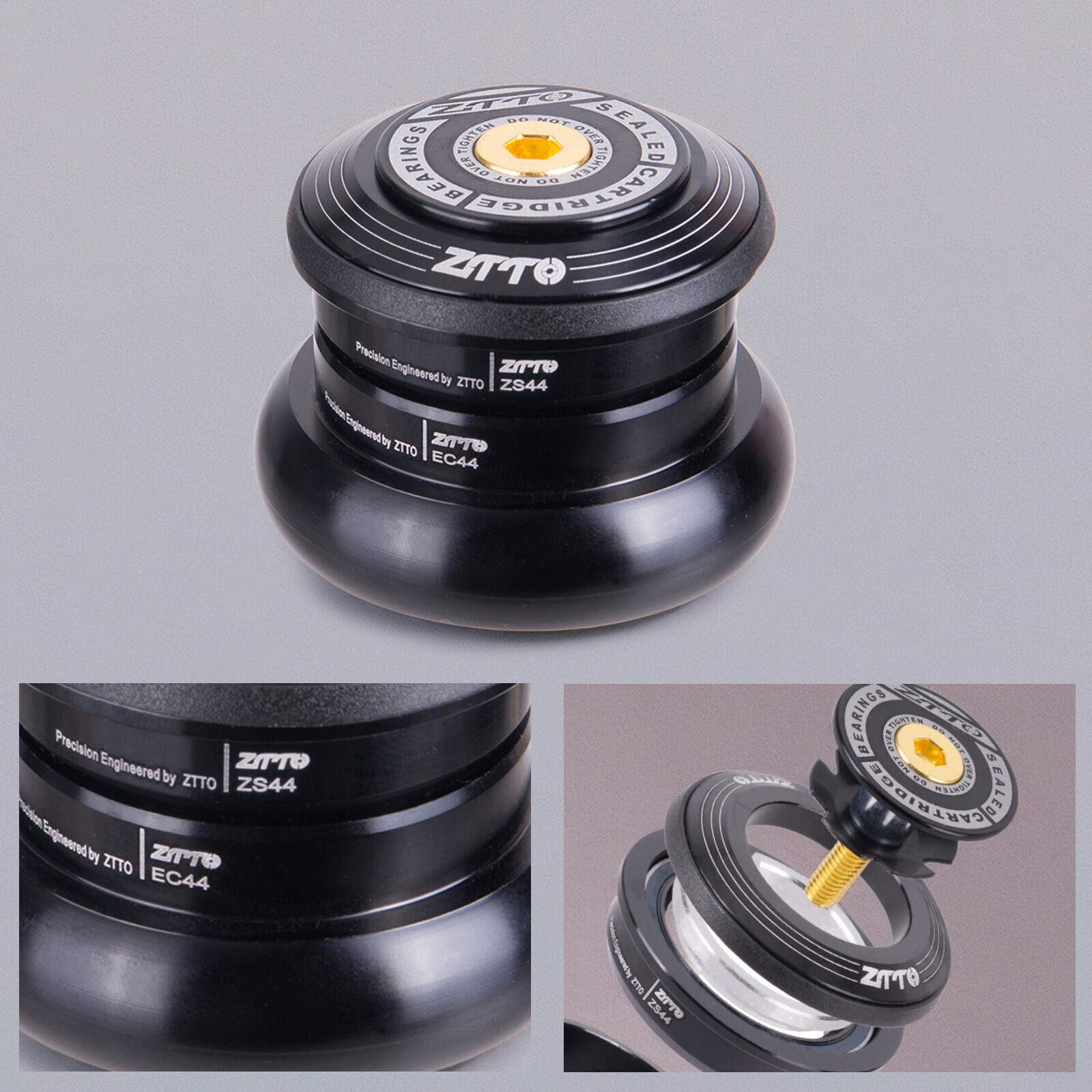 Bicycle Headset MTB 44mm ZS44 1 1/8″-1 1/2″ Straight Tube Frame to Tapered Fork